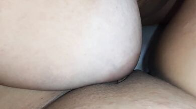 Our stepmom masturbates our pussies with her huge tits - Lesbian_illusion