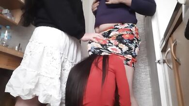 Our girl takes turns licking our pussies - Lesbian_illusion