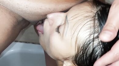 When I piss in my girl's mouth she licks my pussy while our neighbor watches and masturbates - Lesbi