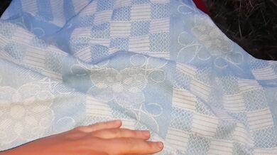 My work colleague licked my pussy under a blanket in the field so no one could see