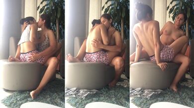 I fuck my girlfriend and we scissor at my stepdad's house
