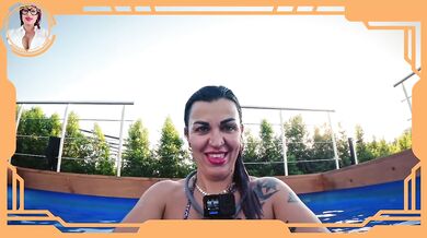 Invite Italian MILF Diana Zilli to the pool and end up fucking her at the Airbnb soaking wet POV