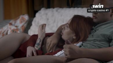 I watch TV with my stepmother and make her suck my dick.