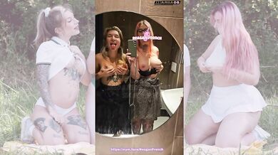 Reagan French & Ariia Guillard-Duo lesbien exhib dans les toilettes de Mcdo