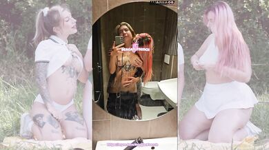 Reagan French & Ariia Guillard-Duo lesbien exhib dans les toilettes de Mcdo
