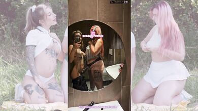 Reagan French & Ariia Guillard-Duo lesbien exhib dans les toilettes de Mcdo
