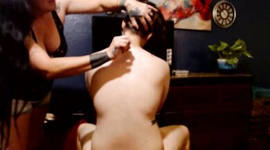 Nervous Babarella Cutting Short Hair Shaving Injured Customer Ouch