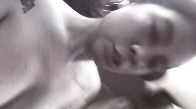 Hot fuck with my girlfriend's strap-on in the car