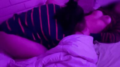 My mom's young friend came to see us and we shared a bed PART I