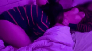 My mom's young friend came to see us and we shared a bed PART I