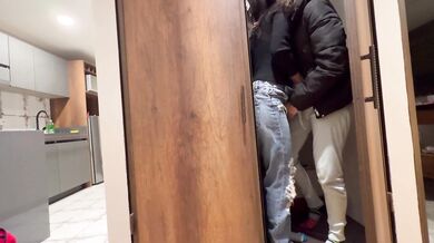 Her mom doesn't realize that I'm in her room having sex in the closet with her daughter!!