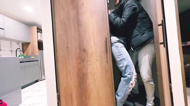 Her mom doesn't realize that I'm in her room having sex in the closet with her daughter!!
