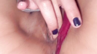 Close-up of fingering a pussy. Female orgasm with moans.