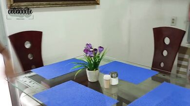 I fuck my cute stepsister after having breakfast with her family.