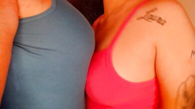 Lesbian Titty Tease Nipple Play Bouncing Shaking