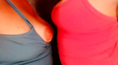 Lesbian Titty Tease Nipple Play Bouncing Shaking