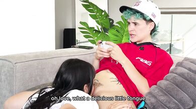 YOU KNOW I CUM FAST! Tongue, saliva, and orgasms while playing video games