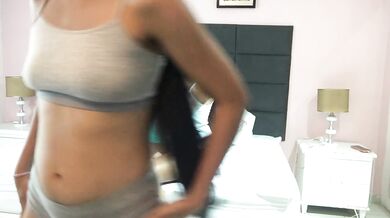 Hot friends scissoring at their stepdad's house