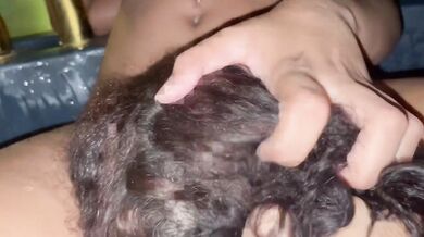 I eat my husband's Ex's delicious Dominican pussy in the jacuzzi while my husband films us