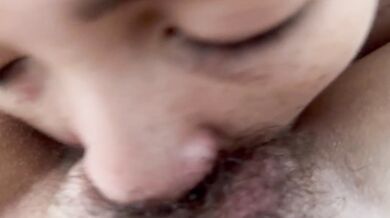 My little hairy clit is sucked POV