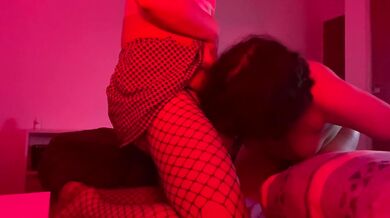 Trans lesbian fucks her brother's girlfriend and makes her moan louder than him