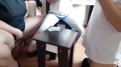 My neighbor's girlfriend paid for a card game loss with sex - Lesbian_illusion