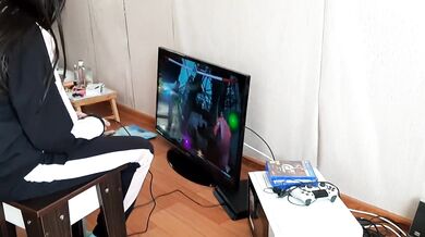 While my neighbor plays console my girlfriend licks my pussy - IkaSmokS