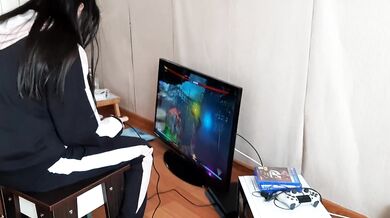 While my neighbor plays console my girlfriend licks my pussy - IkaSmokS