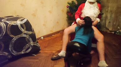A perfect Russian doll gets fucked by Santa on New Year's Eve.