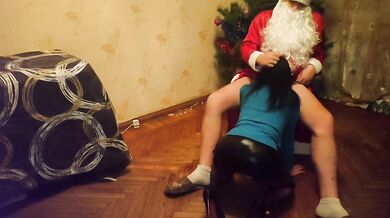 A perfect Russian doll gets fucked by Santa on New Year's Eve.