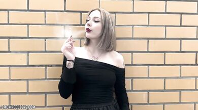 (ALL 30 scenes) Lesya is smoking all white Winston cigarettes at home & street using matches 4K resolution