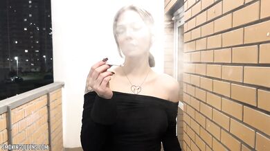 (ALL 30 scenes) Lesya is smoking all white Winston cigarettes at home & street using matches 4K resolution