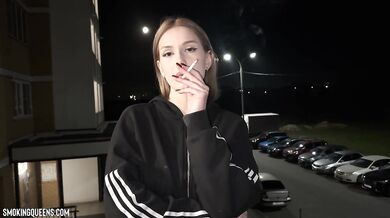(ALL 30 scenes) Lesya is smoking all white Winston cigarettes at home & street using matches 4K resolution