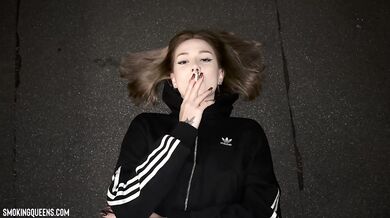 (ALL 30 scenes) Lesya is smoking all white Winston cigarettes at home & street using matches 4K resolution