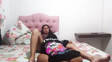 He caresses my pussy, my girl gets very horny, she kisses my body and then she licks my pussy and we