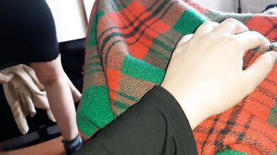 While our housekeeper is cleaning the house, we are fucking under the blanket - Lesbian_illusion