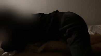 Japanese lesbian Sakuno's cute buttocks are attacked from behind.