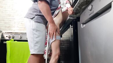 I fucked my stepsister in the kitchen while she was washing the dishes - Lesbian_illusion