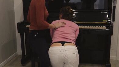 Piano Teacher Wedgie and Spanking her Student