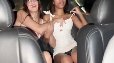 a very hard fuck with my stepsister in the car while my stepfather fills the gas tank
