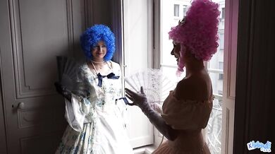 Two French Nobles licking pussies - LESBIAN ROLEPLAY