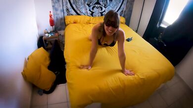 POV Blowjob with Masked Babe – Caught Masturbating, She Took It All… (Real Homemade Amateur)