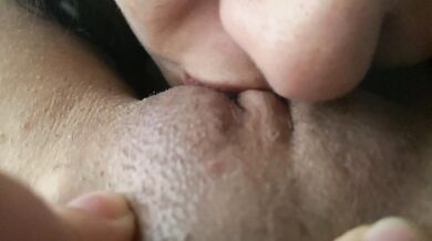 A lesbian girl licks my huge clit until she makes me come many times