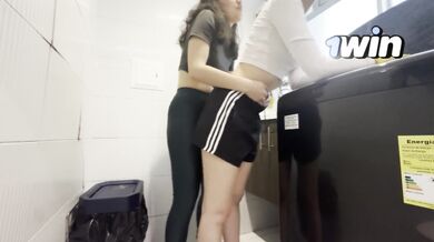 I hide in the laundry room and my best friend comes to fuck me