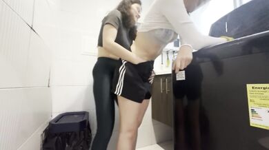 I hide in the laundry room and my best friend comes to fuck me