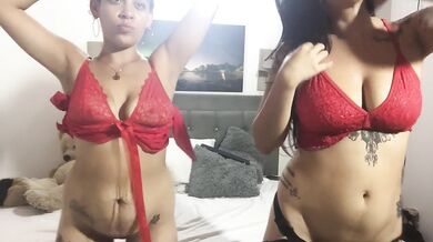 I fuck my neighbor and we masturbate our pussy with dildos