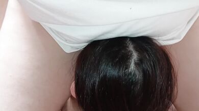 My girlfriend licks another girl's pussy and I stroke her with my foot - IkaSmokS