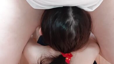 My girlfriend licks another girl's pussy and I stroke her with my foot - IkaSmokS