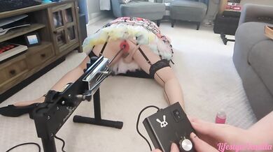Fucking her with the machine