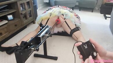 Fucking her with the machine